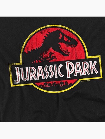 Camiseta diseño logo envejecido de algodón ringspun para adultos unisex - jurassic park