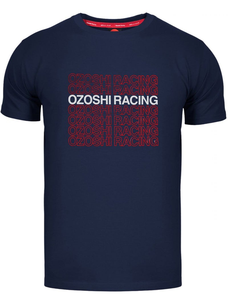 Camiseta diseño logo repetido para hombre - ozoshi Azul marino - Kiabi