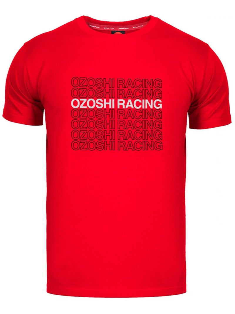 Camiseta diseño logo repetido para hombre - ozoshi Rojo - Kiabi