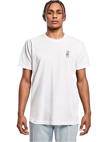 Camiseta diseño mano de la paz para hombre - mister tee