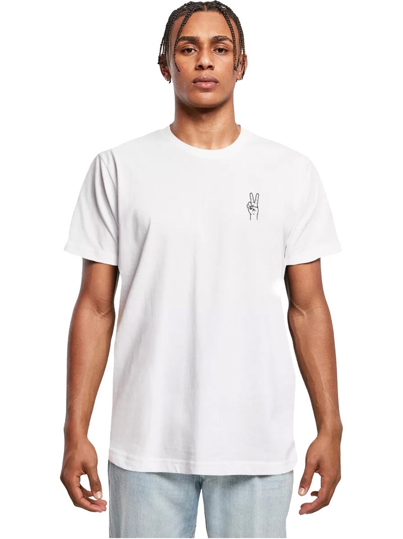 Camiseta diseño mano de la paz para hombre - mister tee Blanco - Kiabi