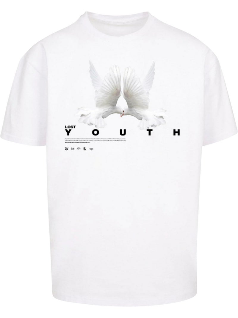 Camiseta diseño paloma para hombre - lost youth Blanco - Kiabi