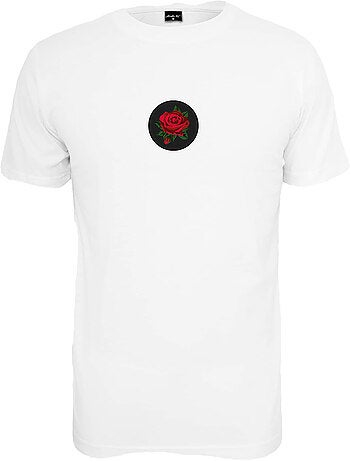 Camiseta diseño parche de rosa para hombre - mister tee