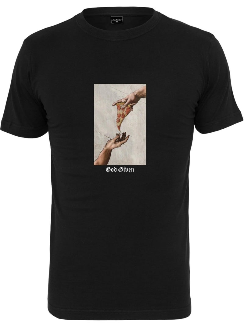 Camiseta diseño pizza para hombre - mister tee Negro - Kiabi