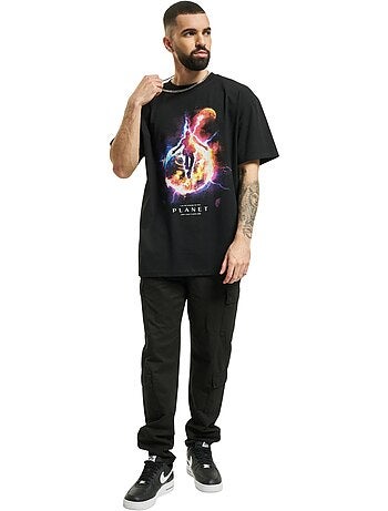 Camiseta diseño planeta eléctrico para hombre - mister tee