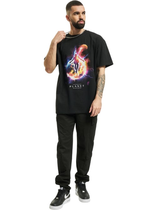 Camiseta diseño planeta eléctrico para hombre - mister tee - Kiabi