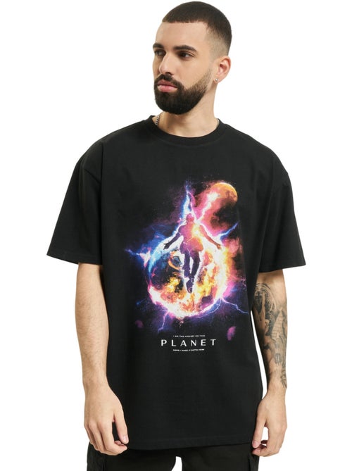Camiseta diseño planeta eléctrico para hombre - mister tee - Kiabi