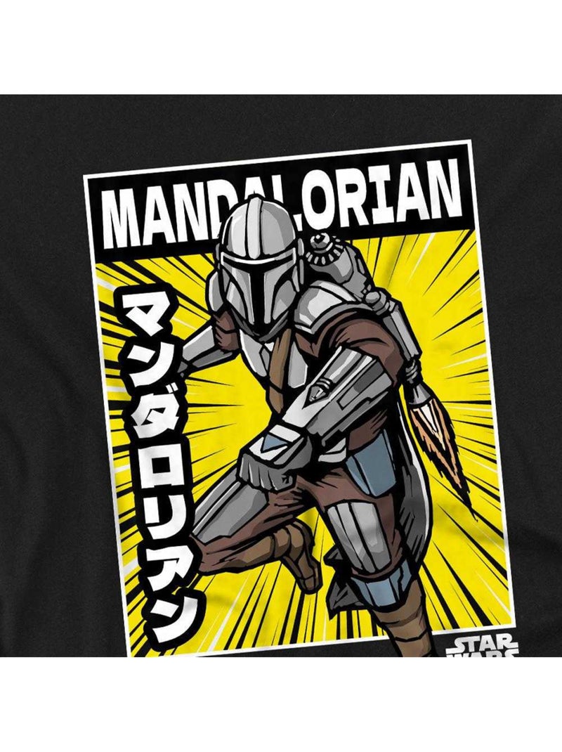 Camiseta diseño pose de cómic para niños/niñas - star wars the mandalorian Negro - Kiabi