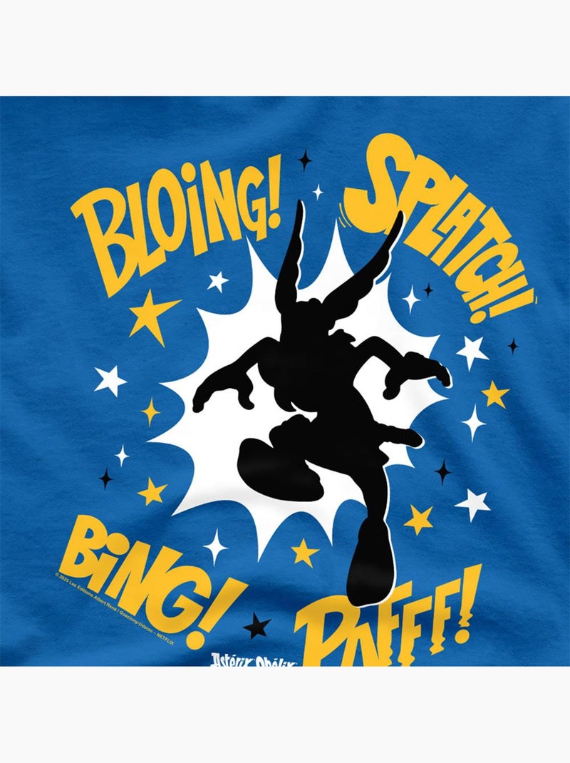 Camiseta diseño silueta de lucha para adultos unisex - asterix Azul real - Kiabi