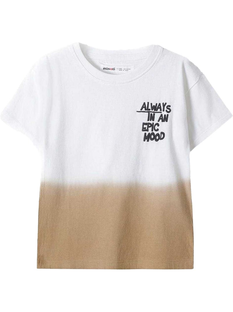 Camiseta diseño tinte por inmersión de manga corta niños - minoti Blanco - Kiabi