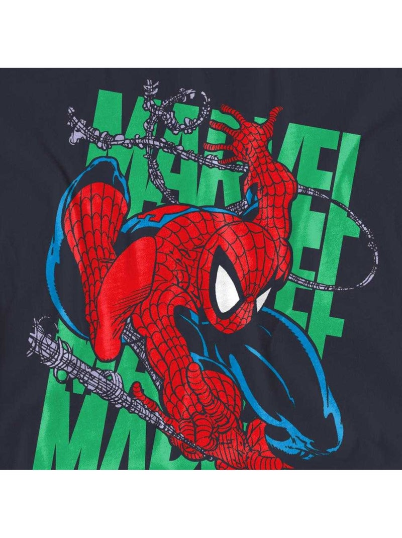 Camiseta diseño trepar por las paredes para mujer - spider-man Azul noche - Kiabi