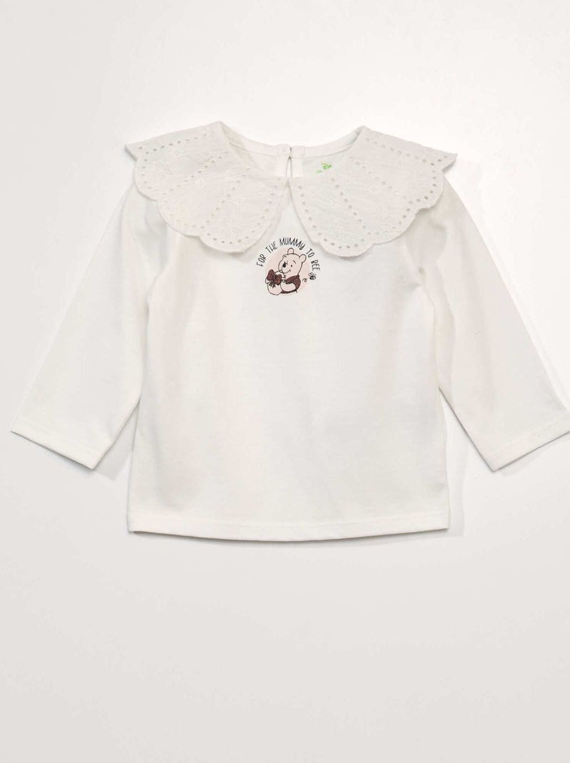 Camiseta 'Disney' con cuello de fantasía BLANCO - Kiabi