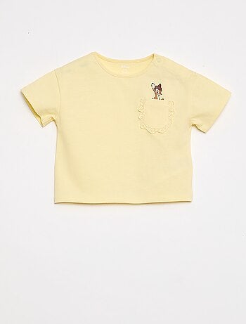 Camiseta 'Disney' de manga corta y bolsillo con volante