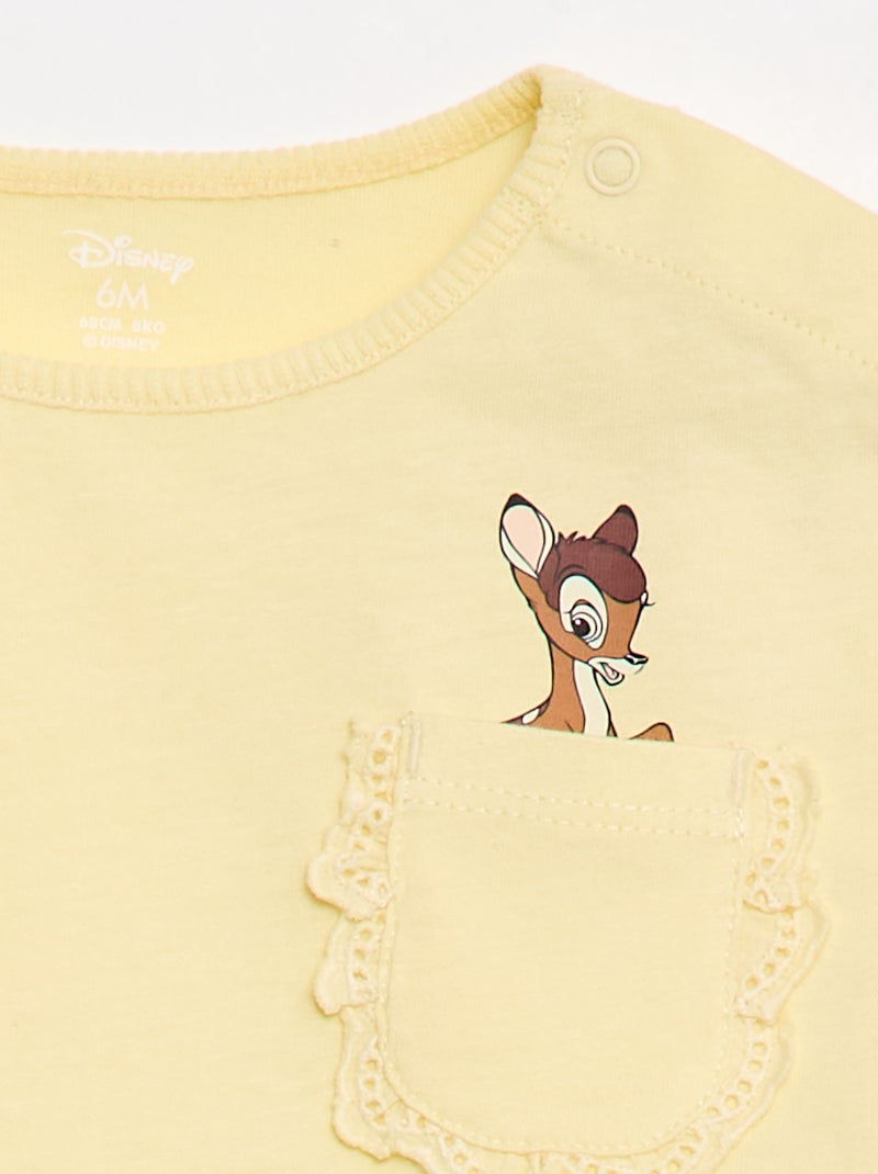 Camiseta 'Disney' de manga corta y bolsillo con volante Amarillo - Kiabi