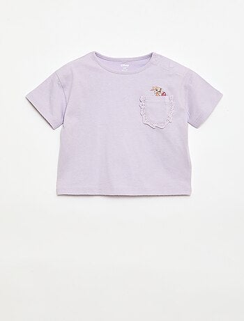 Camiseta 'Disney' de manga corta y bolsillo con volante