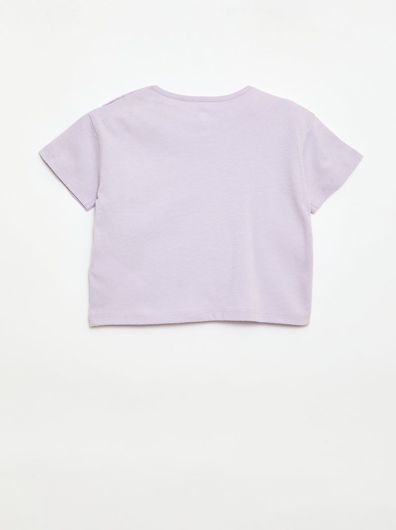 Camiseta 'Disney' de manga corta y bolsillo con volante Purpura - Kiabi