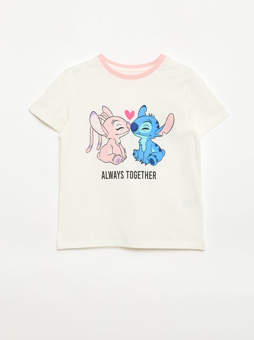 Camiseta 'Disney' 'Stitch & Angel' de algodón liso - Kiabi