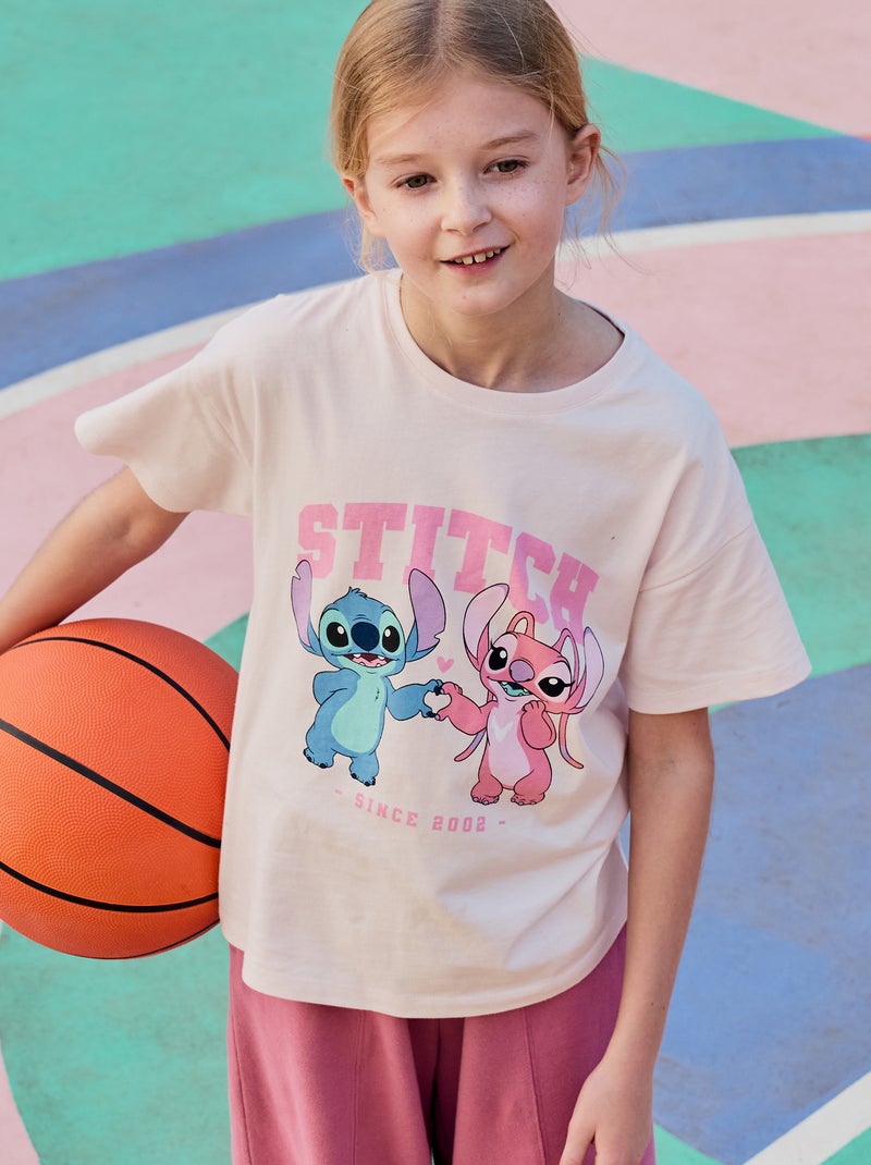 Camiseta 'Disney' 'Stitch' de manga corta Rosa - Kiabi