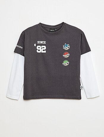 Camiseta doble manga 'Fashion UK' 'Mario' de algodón