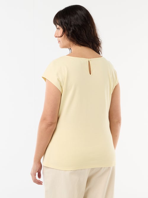 Camiseta drapeada con joya dorada - Kiabi