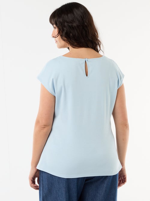 Camiseta drapeada con joya dorada - Kiabi