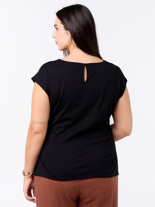 Camiseta drapeada con joya dorada - Kiabi