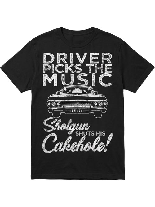 Camiseta driver picks the music para adultos unisex - supernatural - Kiabi