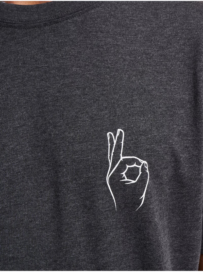 Camiseta easy sign para hombre - mister tee Gris gris antracita - Kiabi
