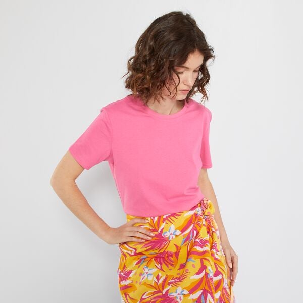Camiseta eco-concepción Mujer talla 34 a 48 - ROSA - Kiabi - 4,00€
