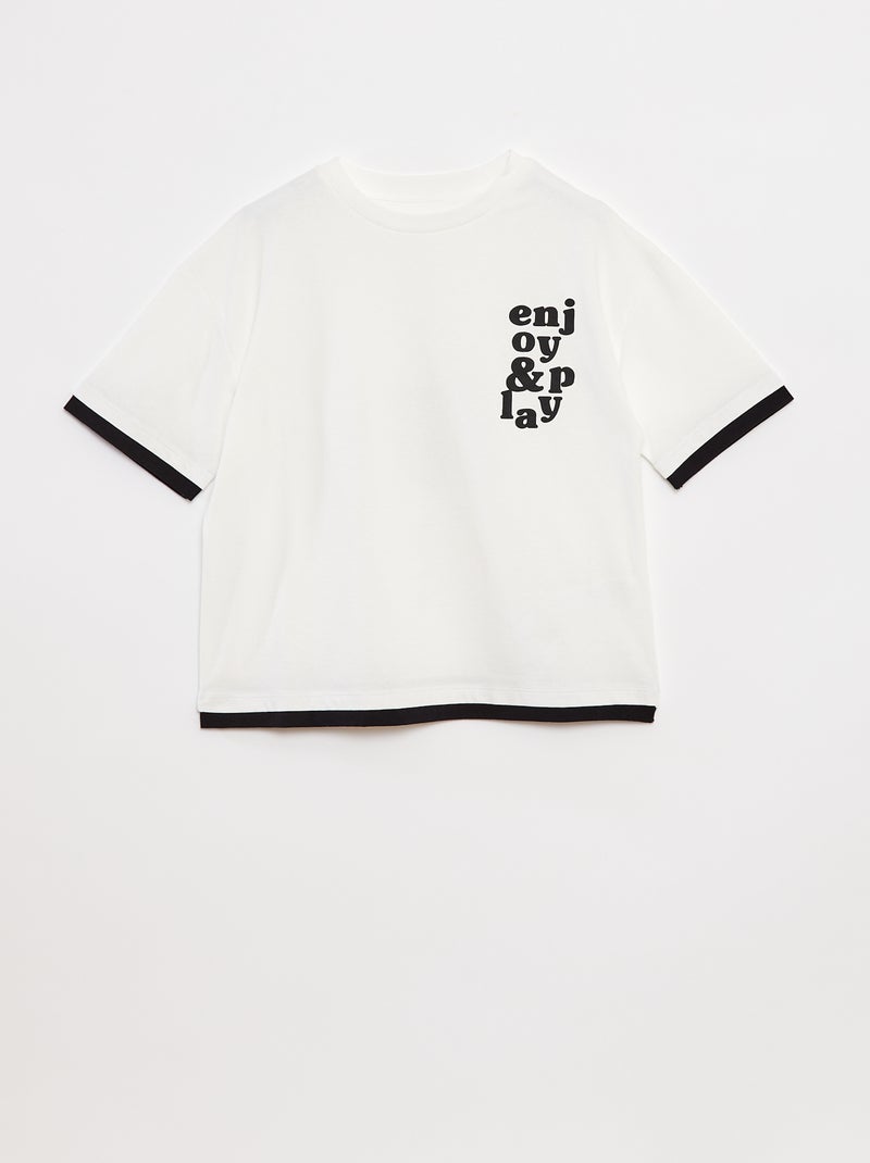 Camiseta efecto 2 en 1 Blanco - Kiabi