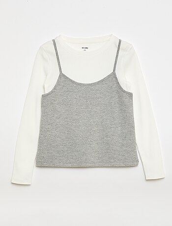 Camiseta efecto 2 en 1 con camiseta de tirantes