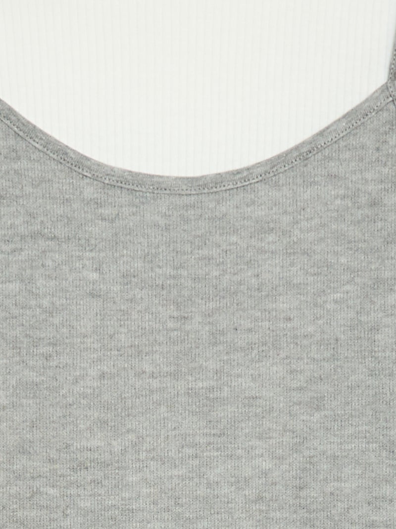 Camiseta efecto 2 en 1 con camiseta de tirantes Blanco - Kiabi