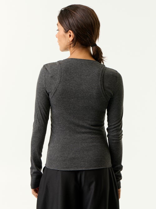 Camiseta efecto 2 en 1 con camiseta de tirantes - Kiabi