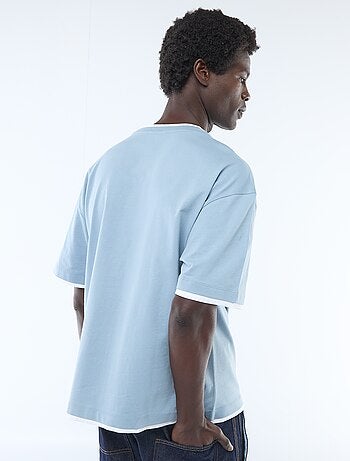 Camiseta efecto 2 en 1 de manga corta