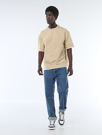 Camiseta efecto 2 en 1 de manga corta