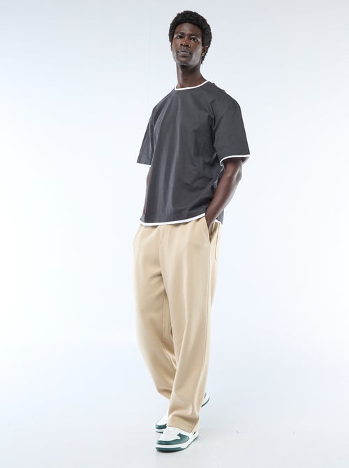 Camiseta efecto 2 en 1 de manga corta - Kiabi