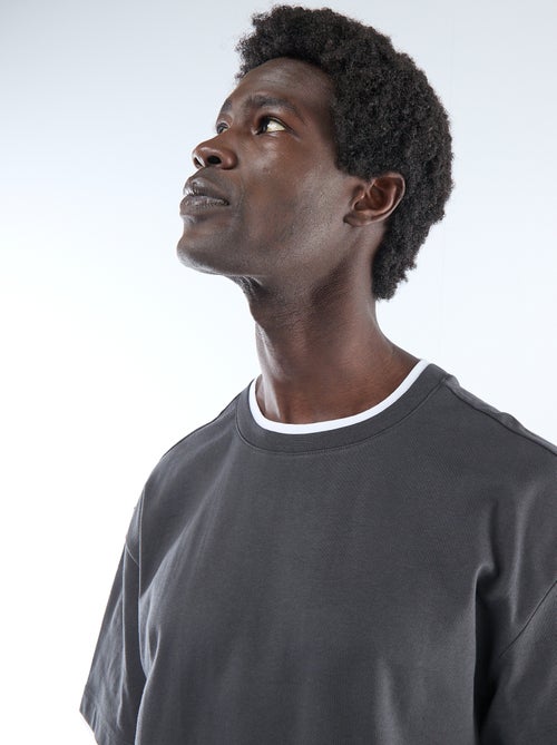 Camiseta efecto 2 en 1 de manga corta - Kiabi