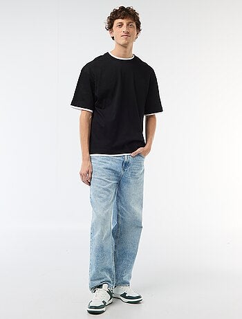 Camiseta efecto 2 en 1 de manga corta