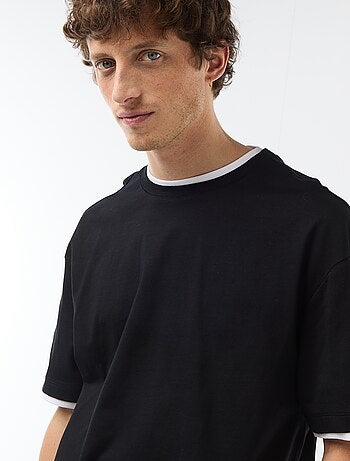 Camiseta efecto 2 en 1 de manga corta