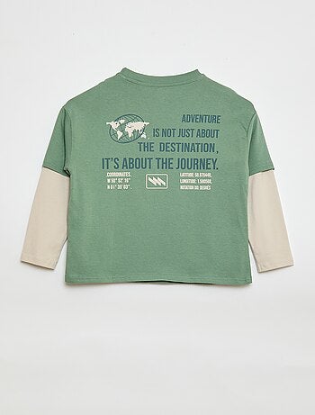 Camiseta efecto 2 en 1 de manga larga