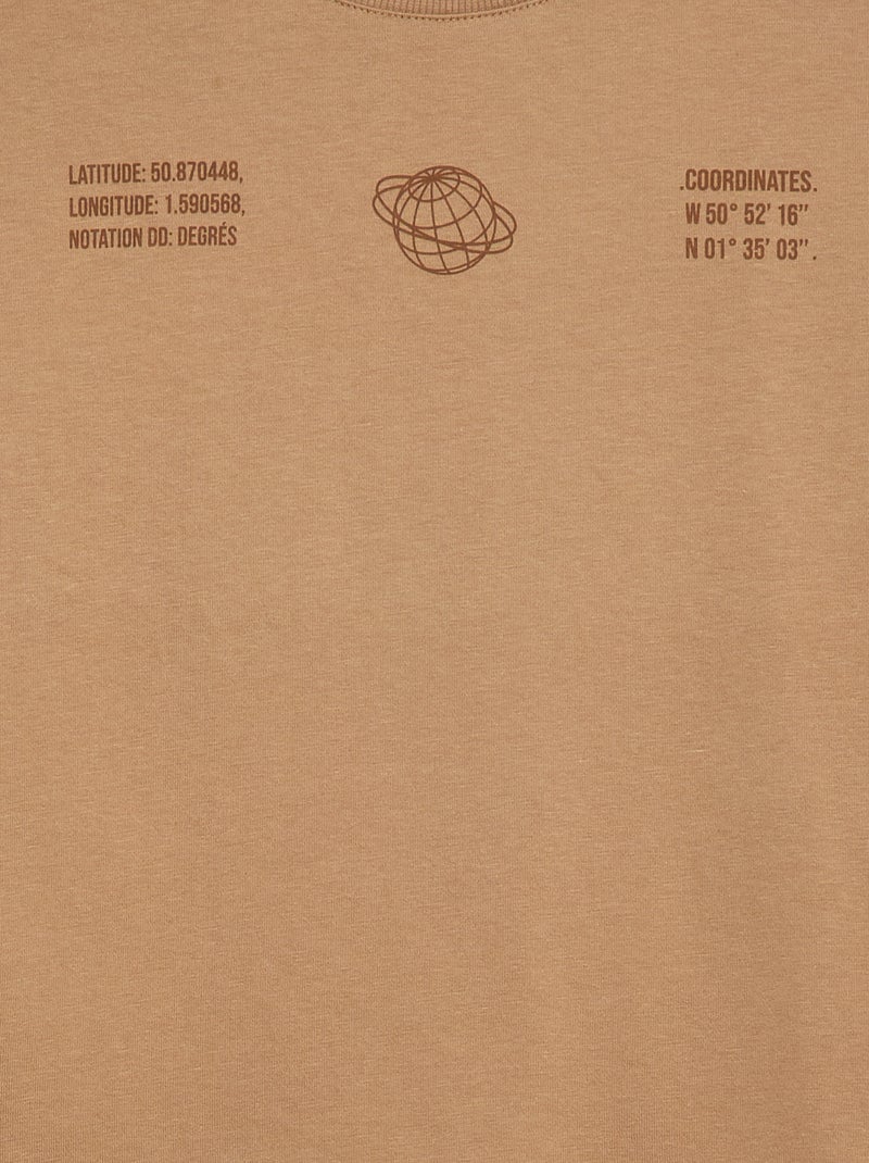 Camiseta efecto 2 en 1 de manga larga Beige - Kiabi