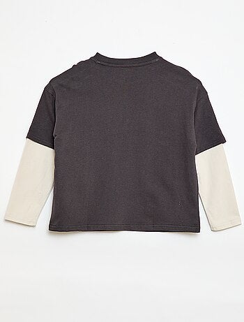 Camiseta efecto 2 en 1 de manga larga