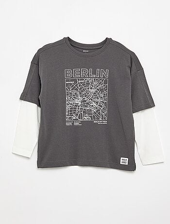 Camiseta efecto 2 en 1 de manga larga