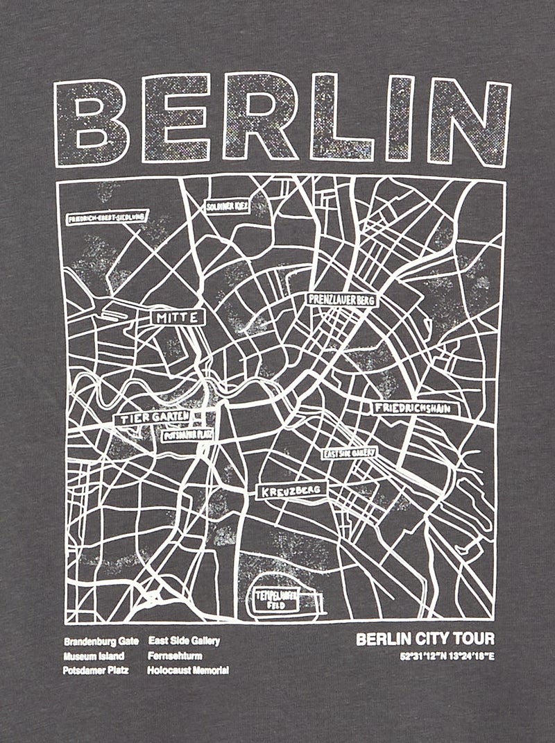 Camiseta efecto 2 en 1 de manga larga Gris - Kiabi