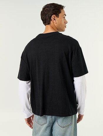 Camiseta efecto 2 en 1 de manga larga