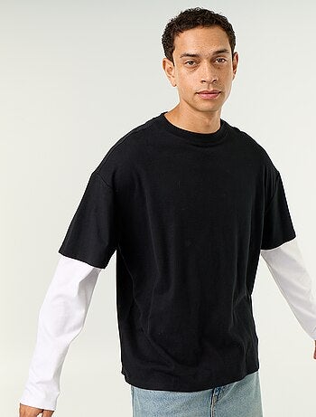 Camiseta efecto 2 en 1 de manga larga