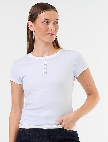 Camiseta efecto 2 en 1 manga corta