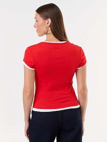 Camiseta efecto 2 en 1 manga corta