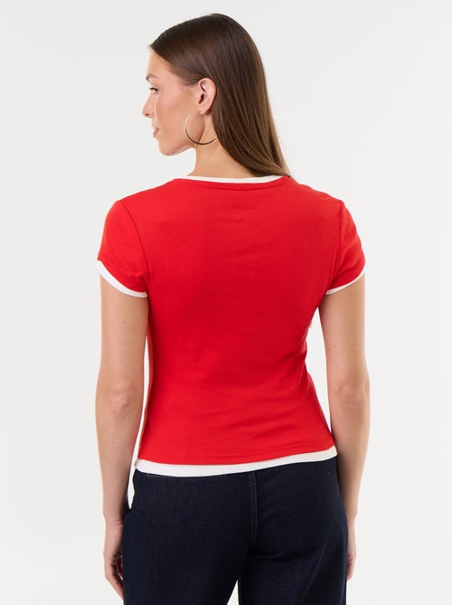 Camiseta efecto 2 en 1 manga corta - Kiabi