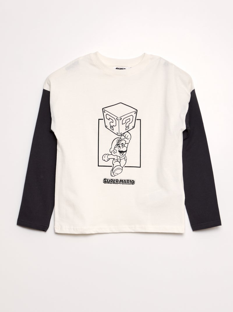 Camiseta efecto 2 en 1 'SuperMario' BLANCO - Kiabi